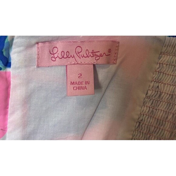 Lily Pulitzer Pink Blue Shell Sleeveless Sweetheart Mini Dress Size 2 - Picture 4 of 11
